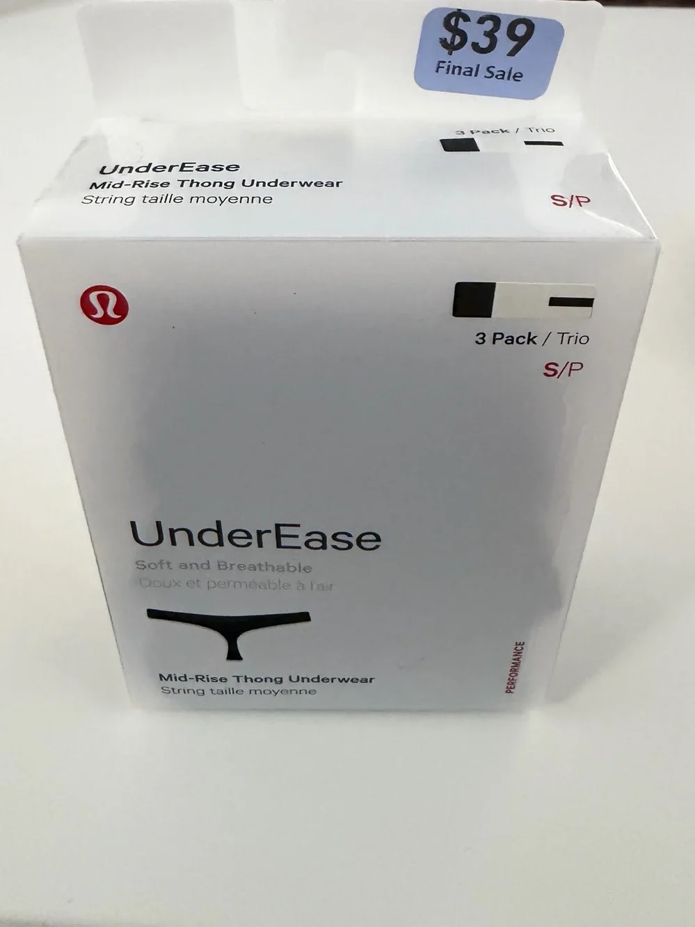 Lululemon - UnderEase Mid-Rise Thong Underwear (3 Pack) - Size S - NWT